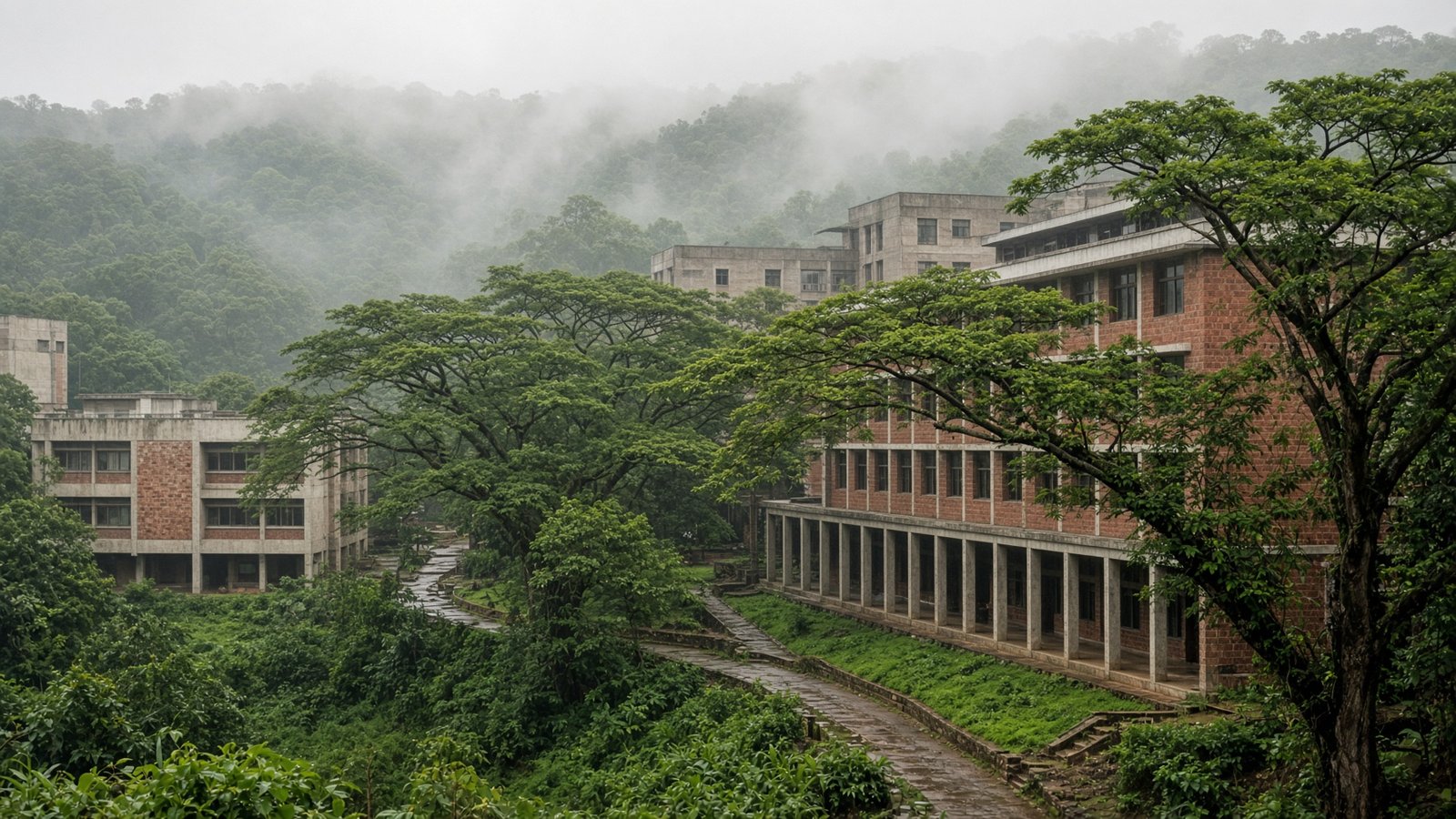 NIT Calicut. Academic blocks on the Chathamangalam hill.